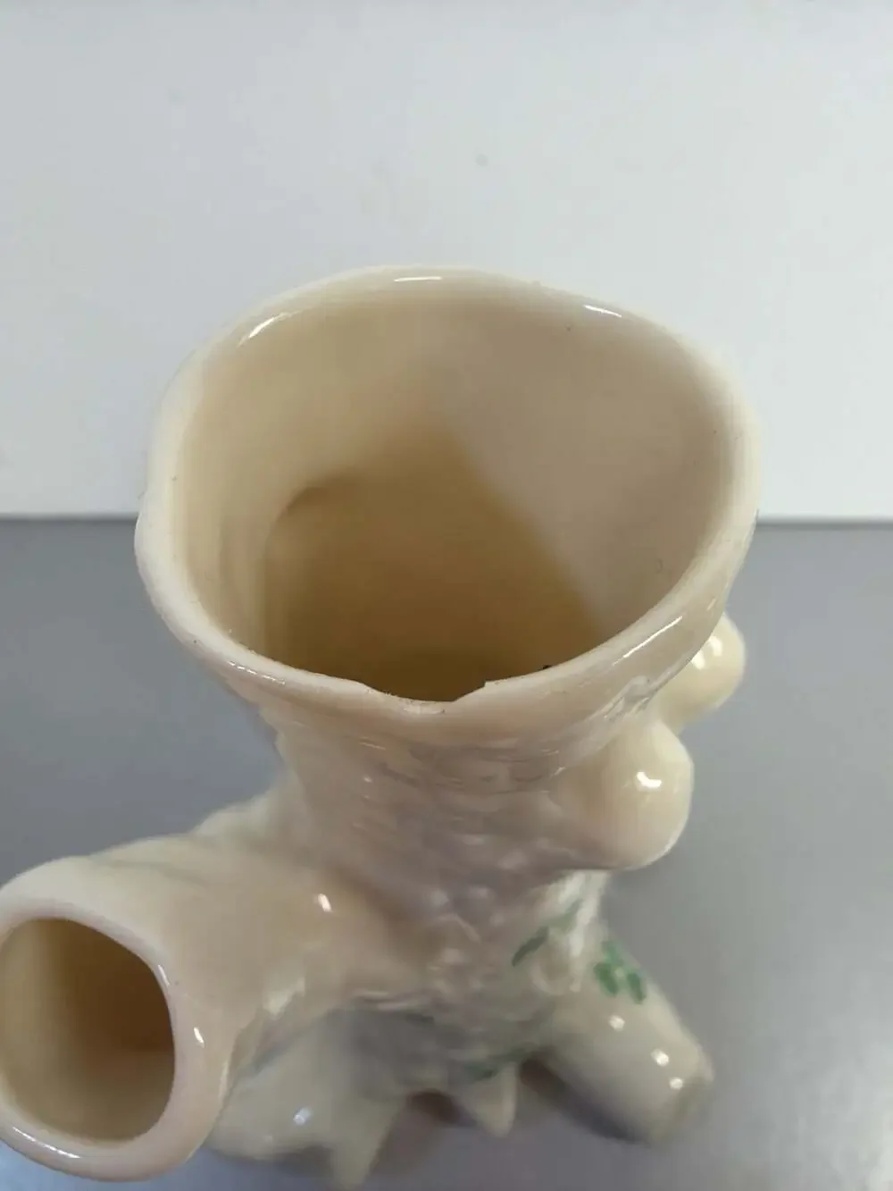 Belleek Ireland Shamrock Tree Trunk Triple Spill Vase 6th Mark‎